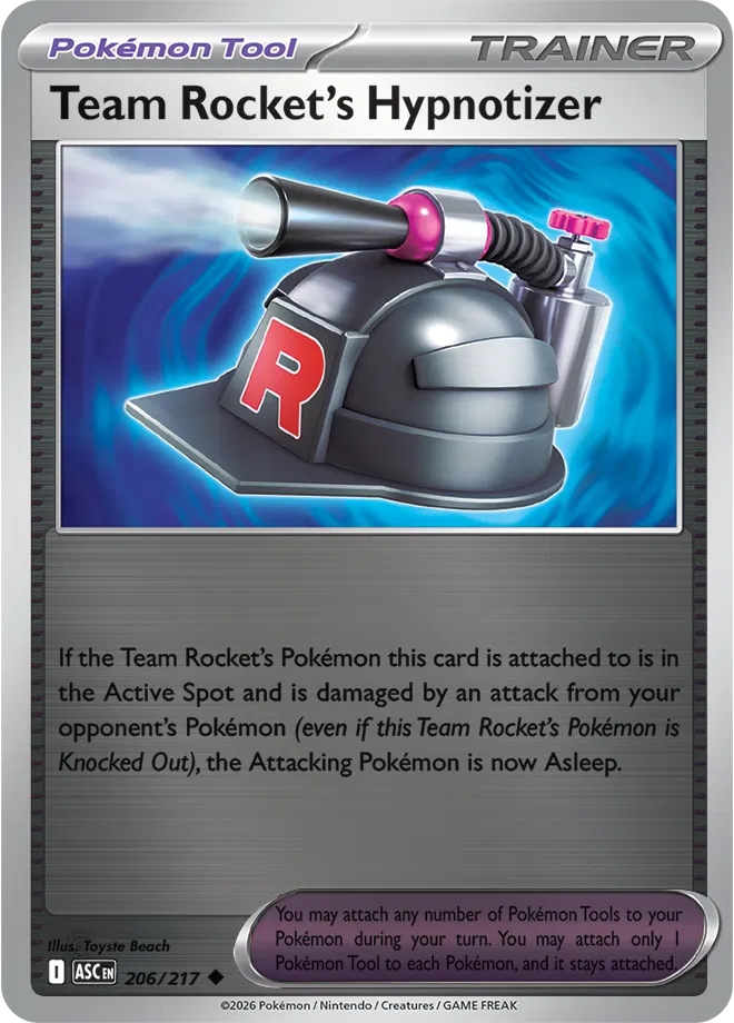 Team Rocket's Hypnotizer 206/217  - Reverse Holofoil ME Ascended Heroes - Uncommon