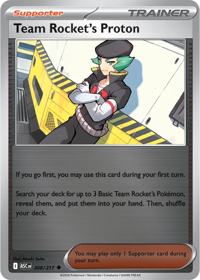 Team Rocket's Proton 208/217  - Reverse Holofoil ME Ascended Heroes - Uncommon