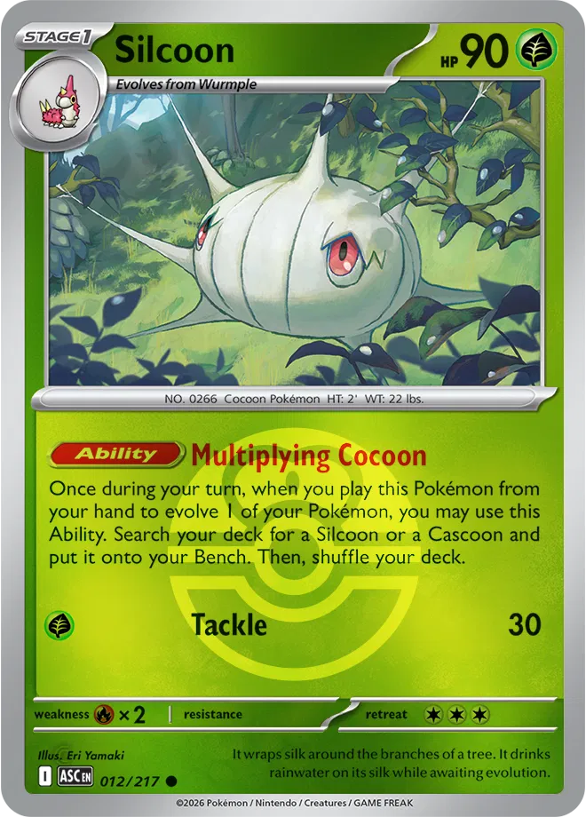 Silcoon (Love Ball) 012/217 - Reverse Holofoil ME Ascended Heroes - Common