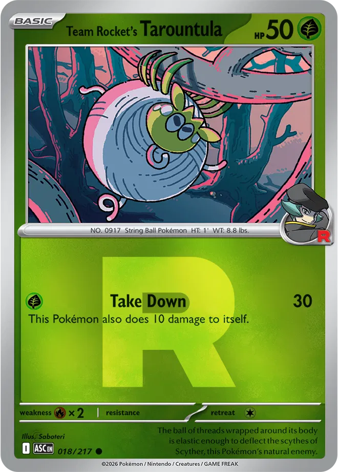 Team Rocket's Tarountula (Team Rocket) 018/217  - Reverse Holofoil ME Ascended Heroes - Common