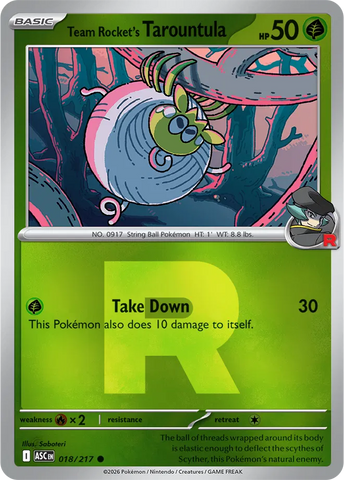 Team Rocket's Tarountula (Team Rocket) 018/217  - Reverse Holofoil ME Ascended Heroes - Common