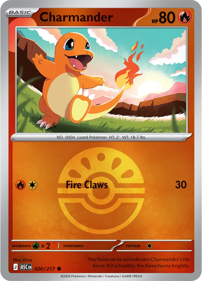 Charmander (Quick Ball) 020/217  - Reverse Holofoil ME Ascended Heroes - Common