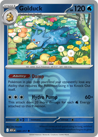 Golduck (Love Ball) 040/217  - Reverse Holofoil ME Ascended Heroes - Uncommon