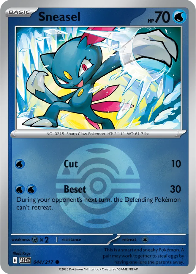 Sneasel (Dusk Ball) 044/217  - Reverse Holofoil ME Ascended Heroes - Common