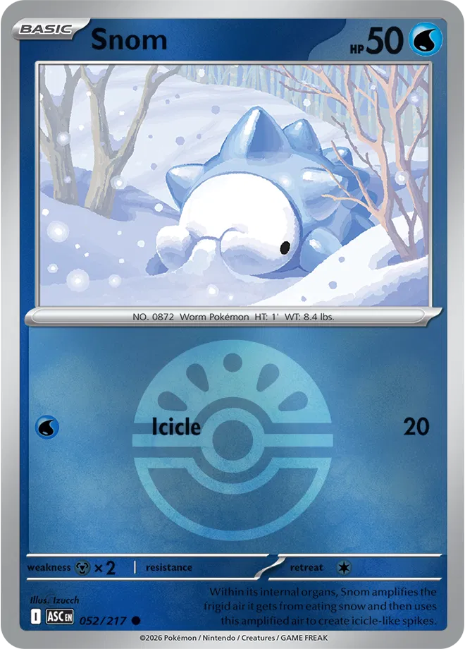 Snom (Friend Ball) 052/217  - Reverse Holofoil ME Ascended Heroes - Common