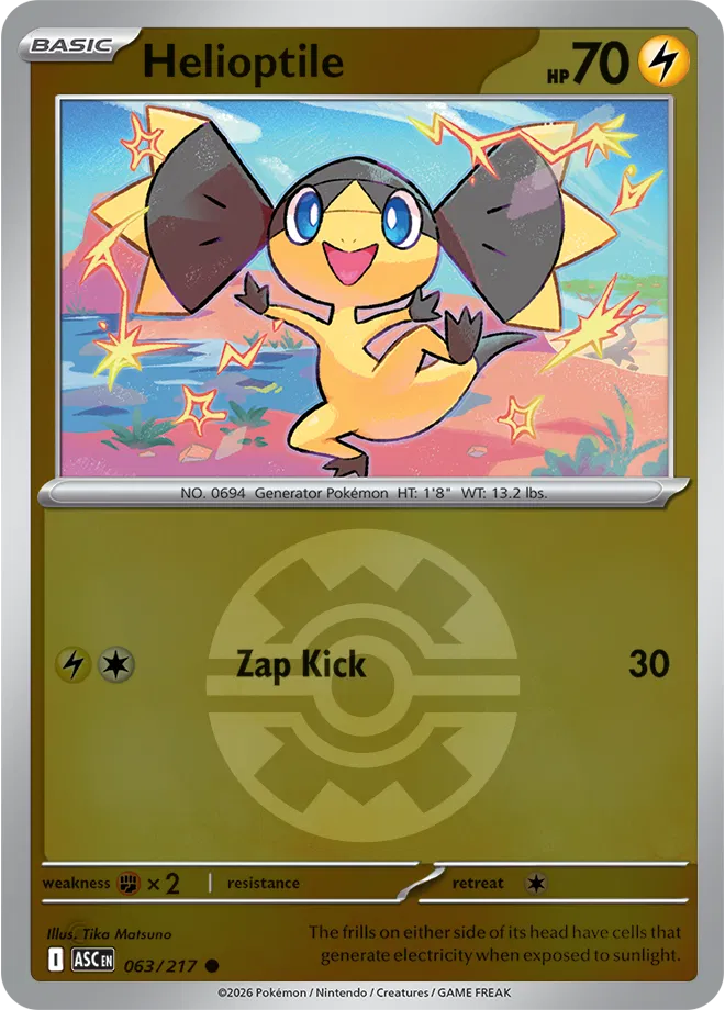 Helioptile (Quick Ball) 063/217  - Reverse Holofoil ME Ascended Heroes - Common