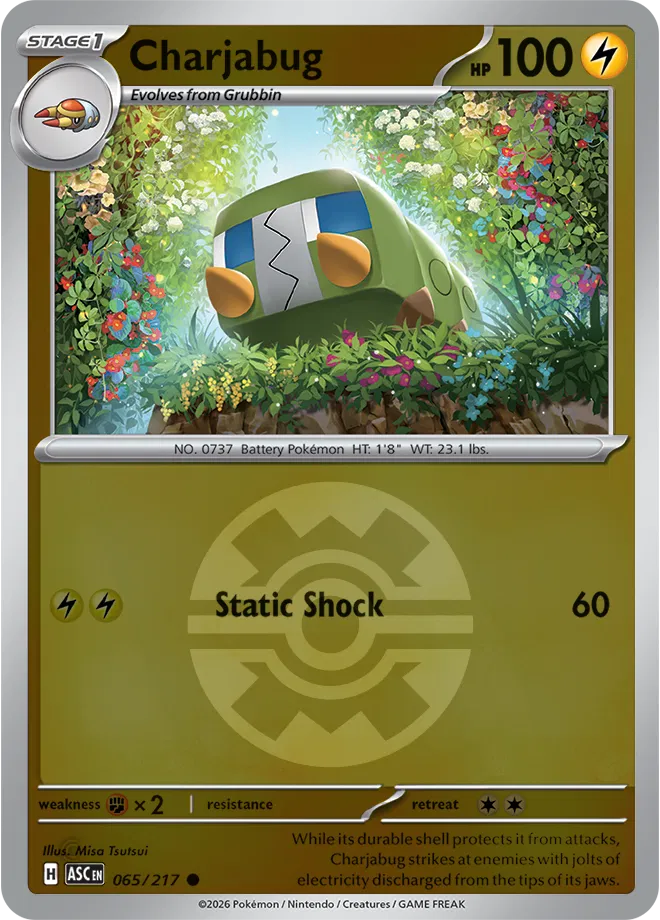 Charjabug (Quick Ball) 065/217  - Reverse Holofoil ME Ascended Heroes - Common