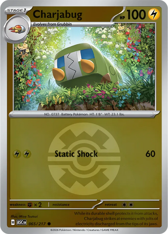 Charjabug (Quick Ball) 065/217  - Reverse Holofoil ME Ascended Heroes - Common