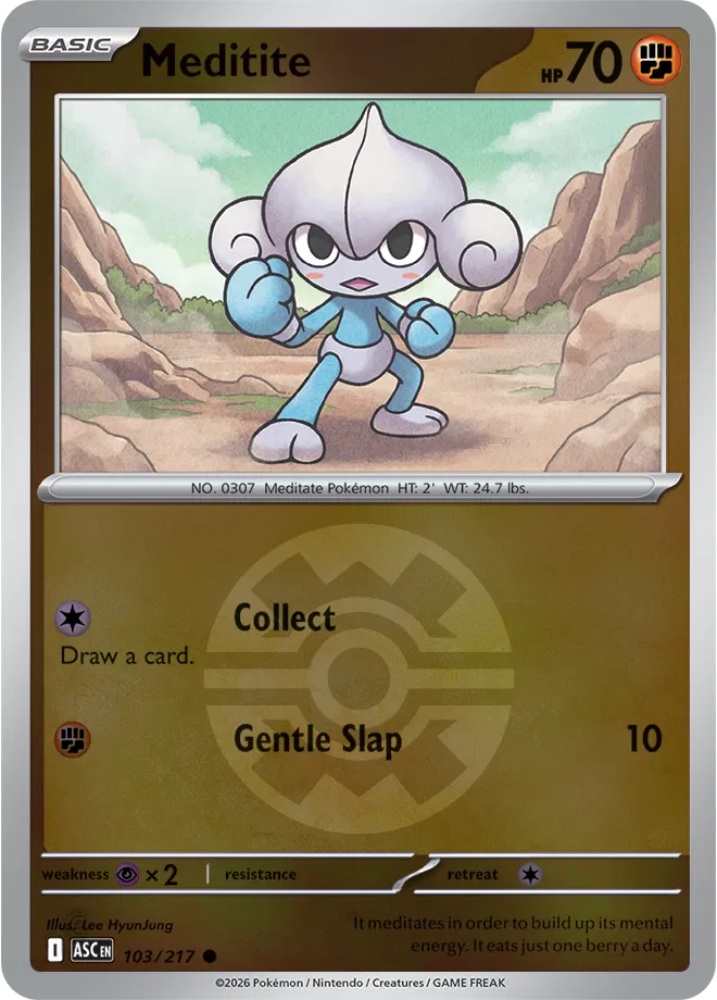 Meditite (Quick Ball) 103/217  - Reverse Holofoil ME Ascended Heroes - Common