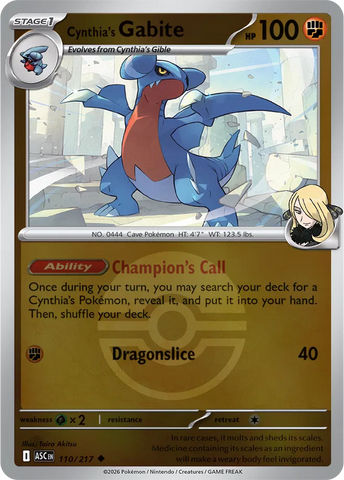 Cynthia's Gabite (Poke Ball) 110/217  - Reverse Holofoil ME Ascended Heroes - Uncommon
