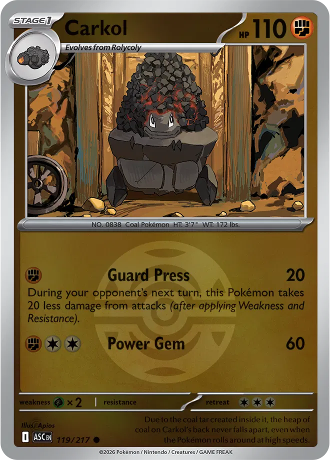 Carkol (Dusk Ball) 119/217  - Reverse Holofoil ME Ascended Heroes - Common