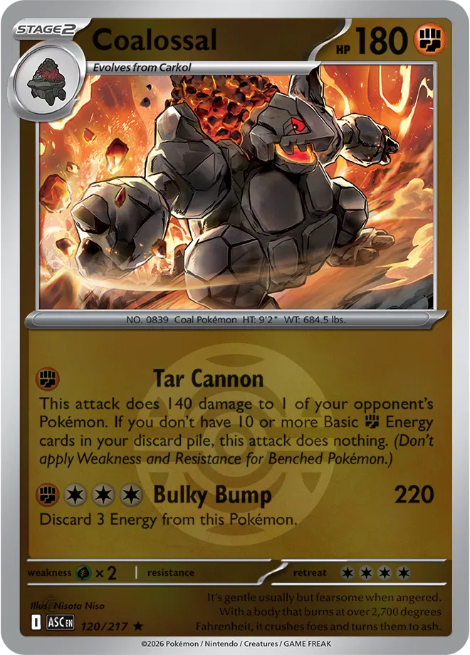 Coalossal (Dusk Ball) 120/217  - Reverse Holofoil ME Ascended Heroes - Rare