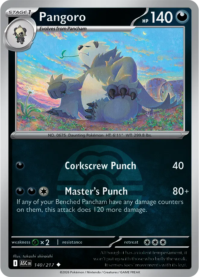 Pangoro (Love Ball) 140/217  - Reverse Holofoil ME Ascended Heroes - Uncommon