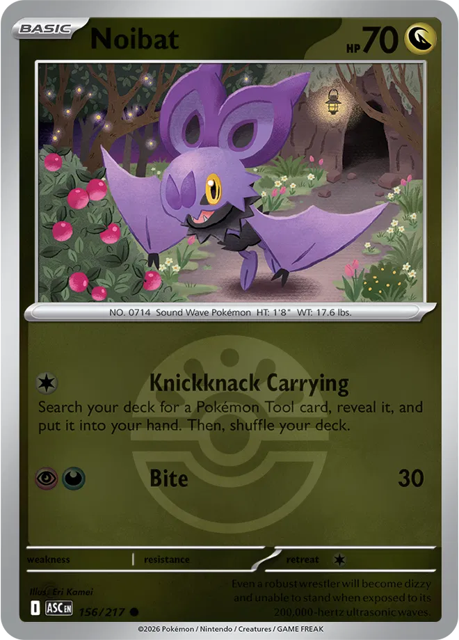 Noibat (Friend Ball) 156/217  - Reverse Holofoil ME Ascended Heroes - Common