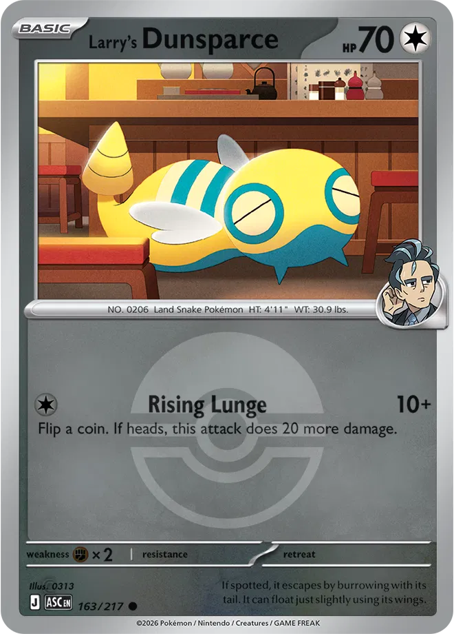 Larry's Dunsparce (Poke Ball) 163/217  - Reverse Holofoil ME Ascended Heroes - Common