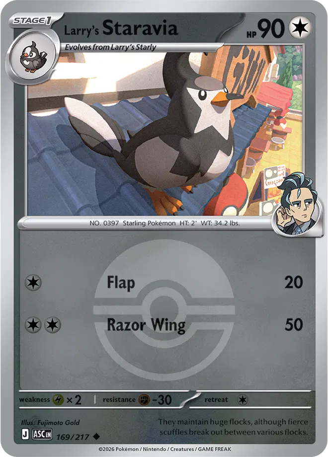 Larry's Staravia (Poke Ball) 169/217  - Reverse Holofoil ME Ascended Heroes - Uncommon