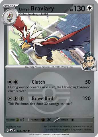 Larry's Braviary (Poke Ball) 174/217  - Reverse Holofoil ME Ascended Heroes - Uncommon