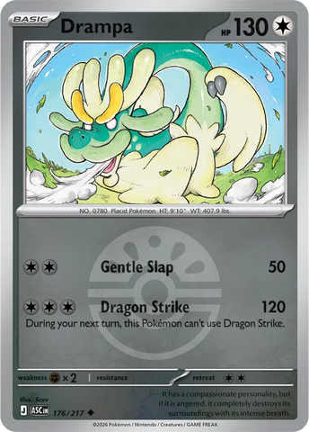 Drampa (Friend Ball) 176/217  - Reverse Holofoil ME Ascended Heroes - Uncommon