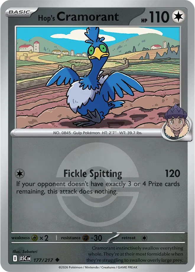 Hop's Cramorant (Poke Ball) 177/217  - Reverse Holofoil ME Ascended Heroes - Uncommon