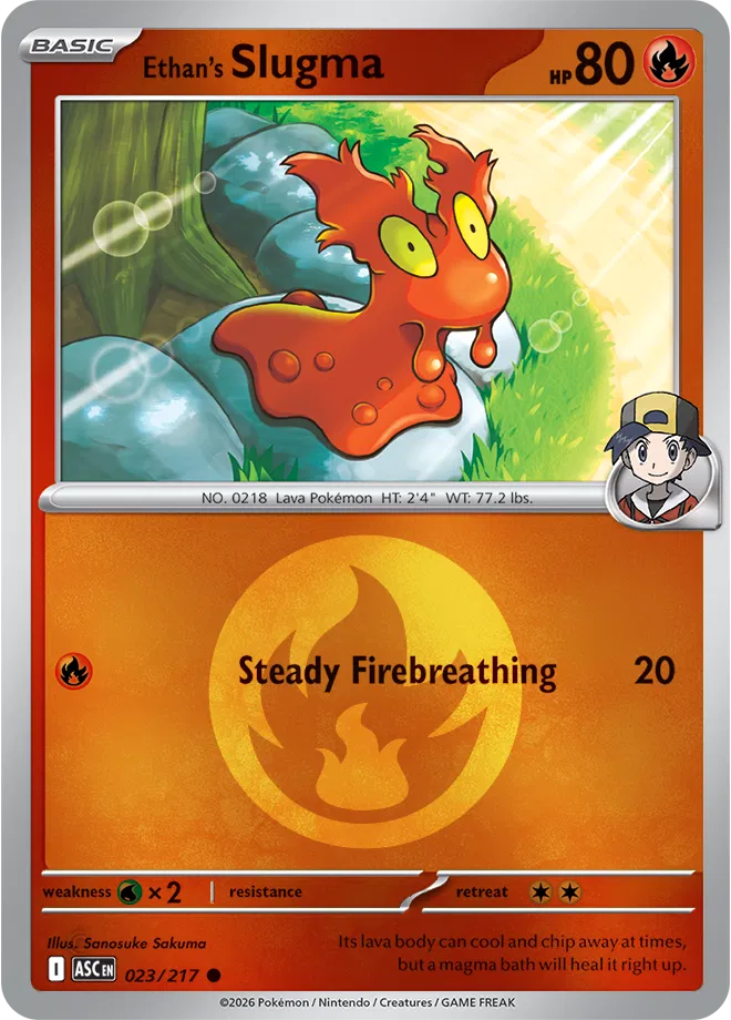 Ethan's Slugma (Energy Symbol Pattern) 023/217  - Reverse Holofoil ME Ascended Heroes - Common