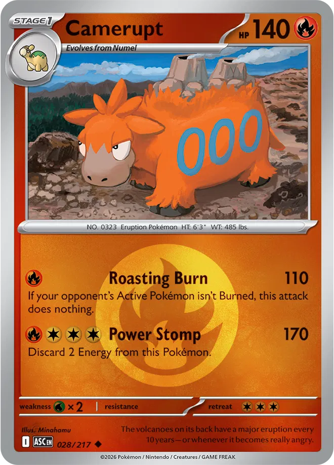 Camerupt (Energy Symbol Pattern) 028/217  - Reverse Holofoil ME Ascended Heroes - Uncommon