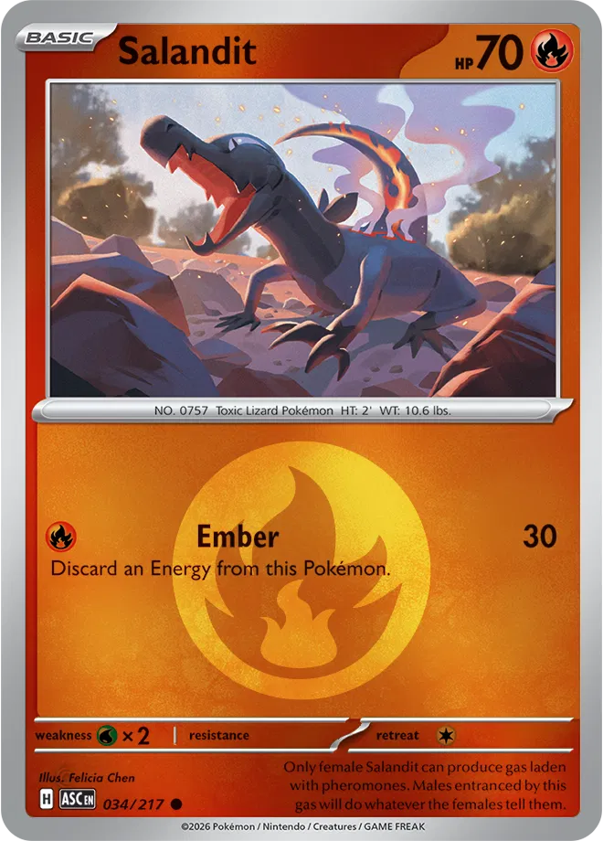 Salandit (Energy Symbol Pattern) 034/217  - Reverse Holofoil ME Ascended Heroes - Common
