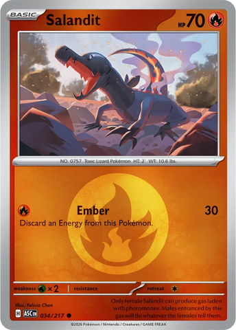 Salandit (Energy Symbol Pattern) 034/217  - Reverse Holofoil ME Ascended Heroes - Common