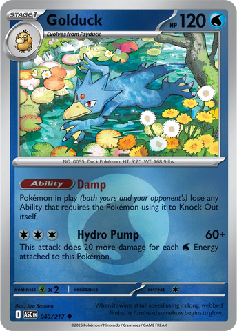 Golduck (Energy Symbol Pattern) 040/217 - Reverse Holofoil ME Ascended Heroes - Uncommon