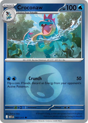Croconaw (Energy Symbol Pattern) 042/217  - Reverse Holofoil ME Ascended Heroes - Uncommon