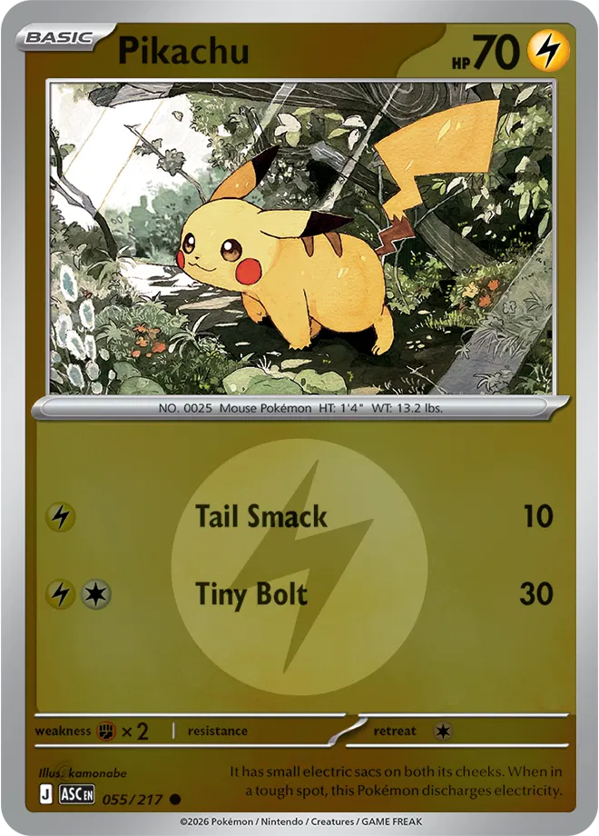 Pikachu (Energy Symbol Pattern) 055/217  - Reverse Holofoil ME Ascended Heroes - Common