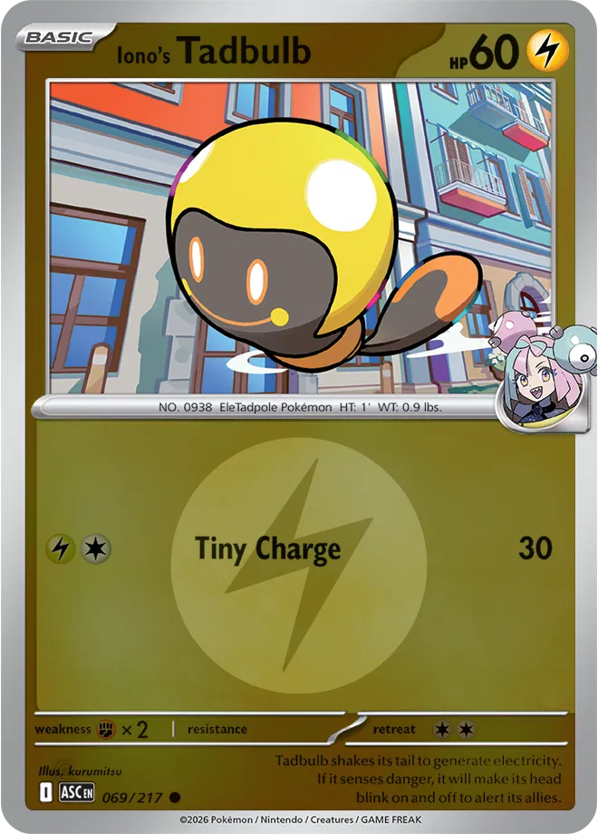 Iono's Tadbulb (Energy Symbol Pattern) 069/217  - Reverse Holofoil ME Ascended Heroes - Common