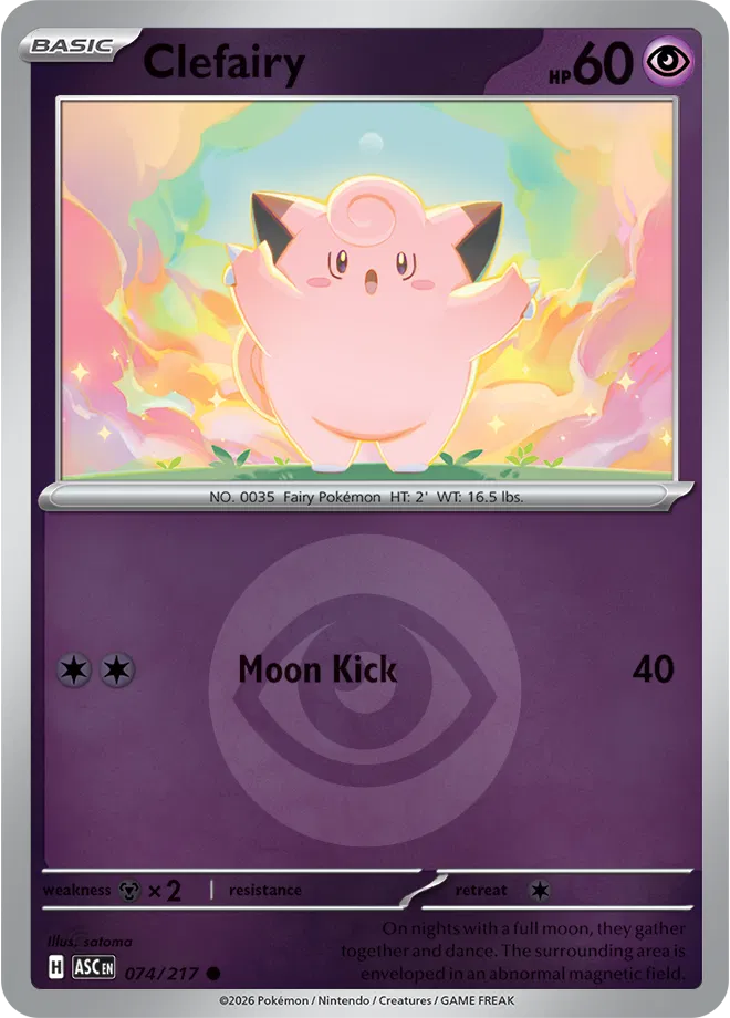Clefairy (Energy Symbol Pattern) 074/217  - Reverse Holofoil ME Ascended Heroes - Common