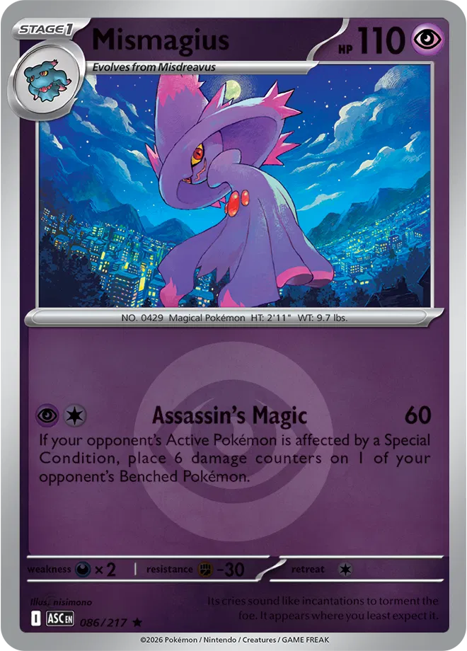 Mismagius (Energy Symbol Pattern) 086/217  - Reverse Holofoil ME Ascended Heroes - Rare