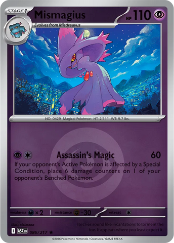 Mismagius (Energy Symbol Pattern) 086/217  - Reverse Holofoil ME Ascended Heroes - Rare