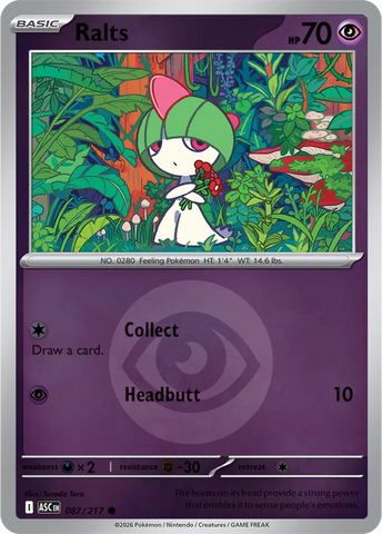 Ralts (Energy Symbol Pattern) 087/217  - Reverse Holofoil ME Ascended Heroes - Common