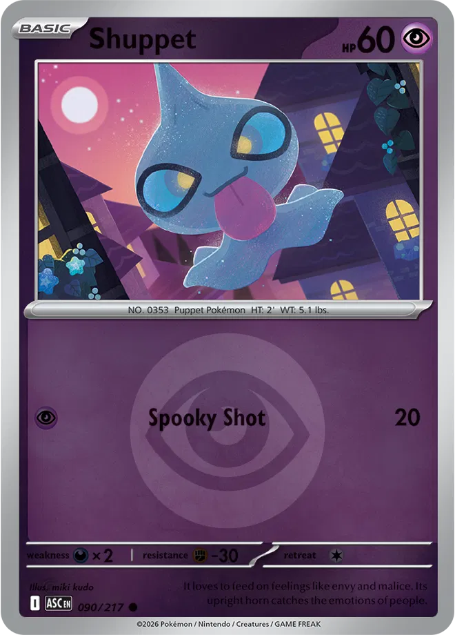 Shuppet (Energy Symbol Pattern) 090/217  - Reverse Holofoil ME Ascended Heroes - Common