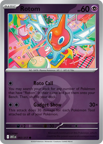 Rotom (Energy Symbol Pattern) 092/217  - Reverse Holofoil ME Ascended Heroes - Common