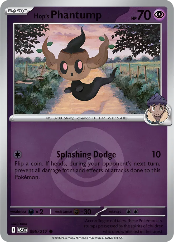 Hop's Phantump (Energy Symbol Pattern) 095/217  - Reverse Holofoil ME Ascended Heroes - Common