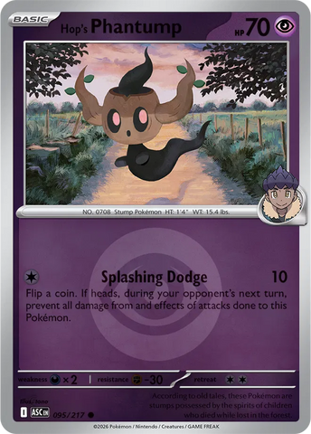 Hop's Phantump (Energy Symbol Pattern) 095/217  - Reverse Holofoil ME Ascended Heroes - Common