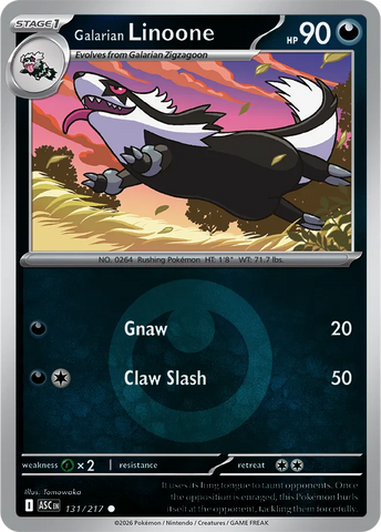 Galarian Linoone (Energy Symbol Pattern) 131/217  - Reverse Holofoil ME Ascended Heroes - Common