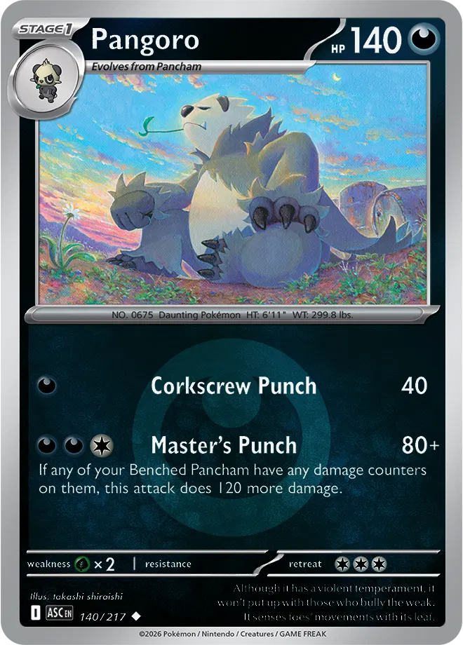 Pangoro (Energy Symbol Pattern) 140/217  - Reverse Holofoil ME Ascended Heroes - Uncommon