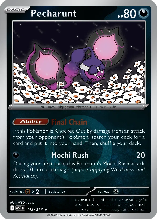 Pecharunt (Energy Symbol Pattern) 143/217  - Reverse Holofoil ME Ascended Heroes - Rare