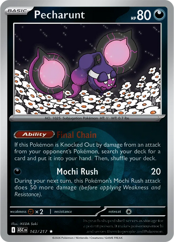 Pecharunt (Energy Symbol Pattern) 143/217  - Reverse Holofoil ME Ascended Heroes - Rare