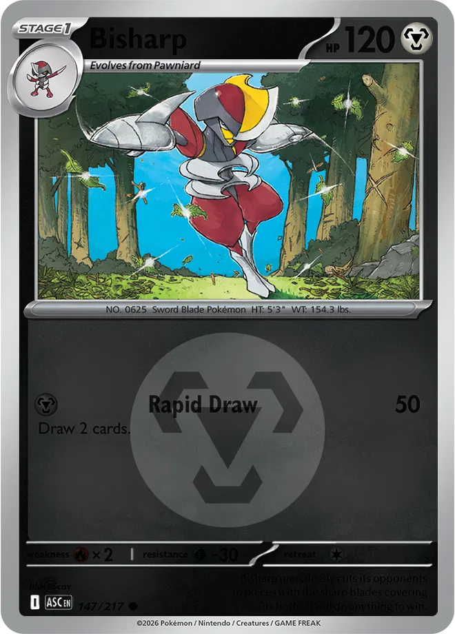 Bisharp (Energy Symbol Pattern) 147/217  - Reverse Holofoil ME Ascended Heroes - Common