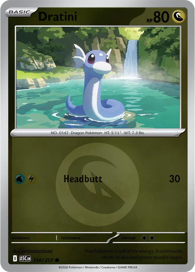 Dratini (Energy Symbol Pattern) 150/217  - Reverse Holofoil ME Ascended Heroes - Common