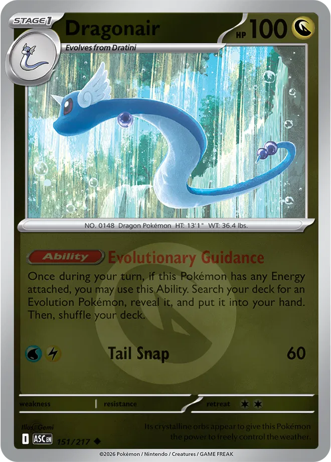 Dragonair (Energy Symbol Pattern) 151/217  - Reverse Holofoil ME Ascended Heroes - Uncommon