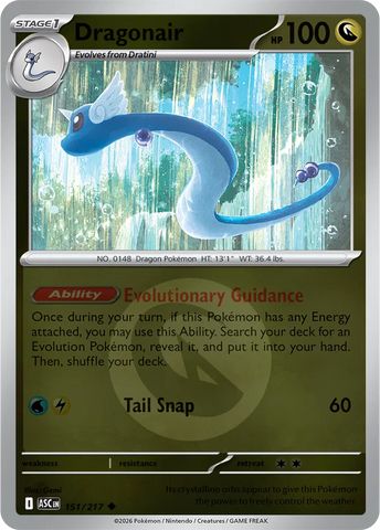 Dragonair (Energy Symbol Pattern) 151/217  - Reverse Holofoil ME Ascended Heroes - Uncommon