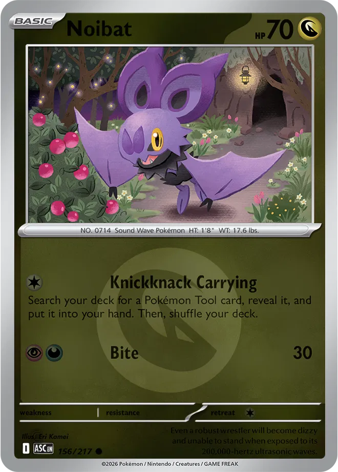 Noibat (Energy Symbol Pattern) 156/217  - Reverse Holofoil ME Ascended Heroes - Common