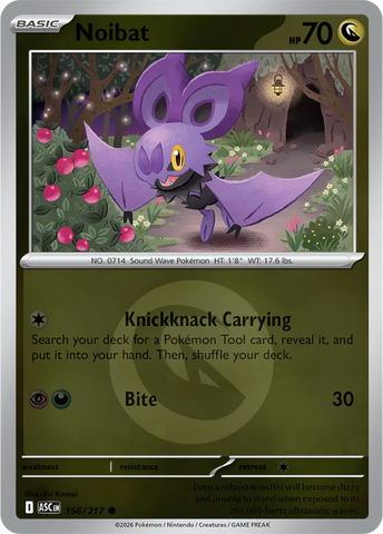 Noibat (Energy Symbol Pattern) 156/217  - Reverse Holofoil ME Ascended Heroes - Common