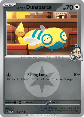 Larry's Dunsparce (Energy Symbol Pattern) 163/217  - Reverse Holofoil ME Ascended Heroes - Common
